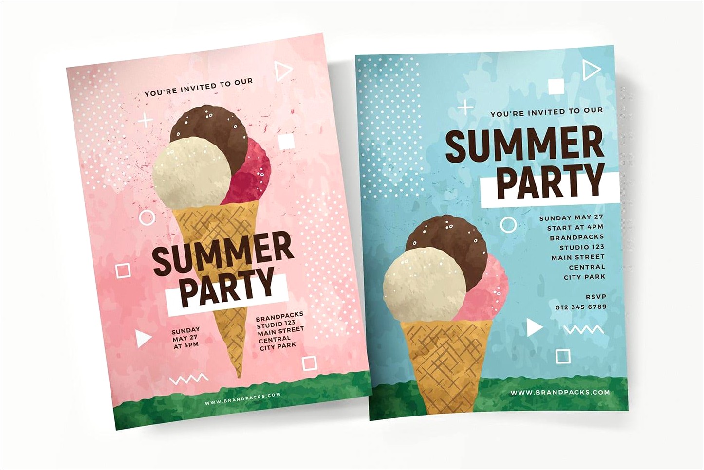 Free Ice Cream Social Poster Template