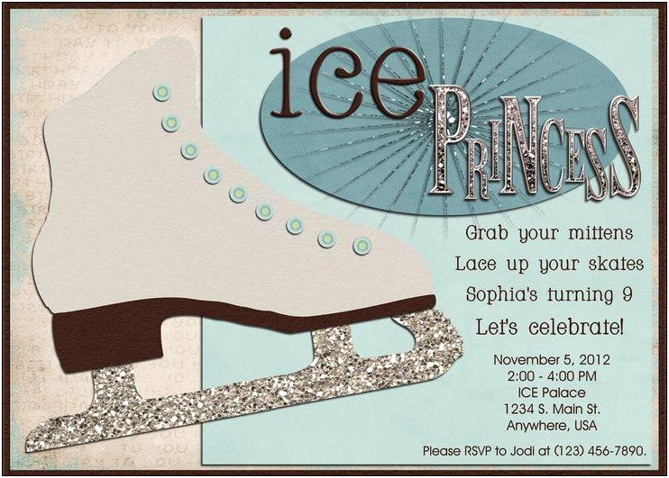 Free Ice Skating Birthday Party Invitation Template