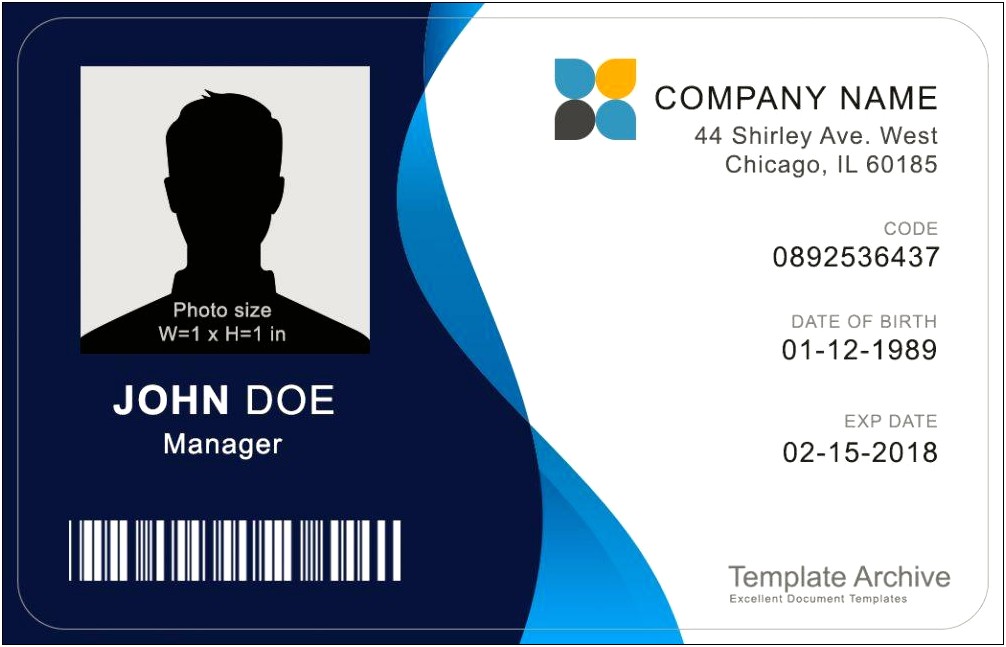 Free Id Template For Down Load