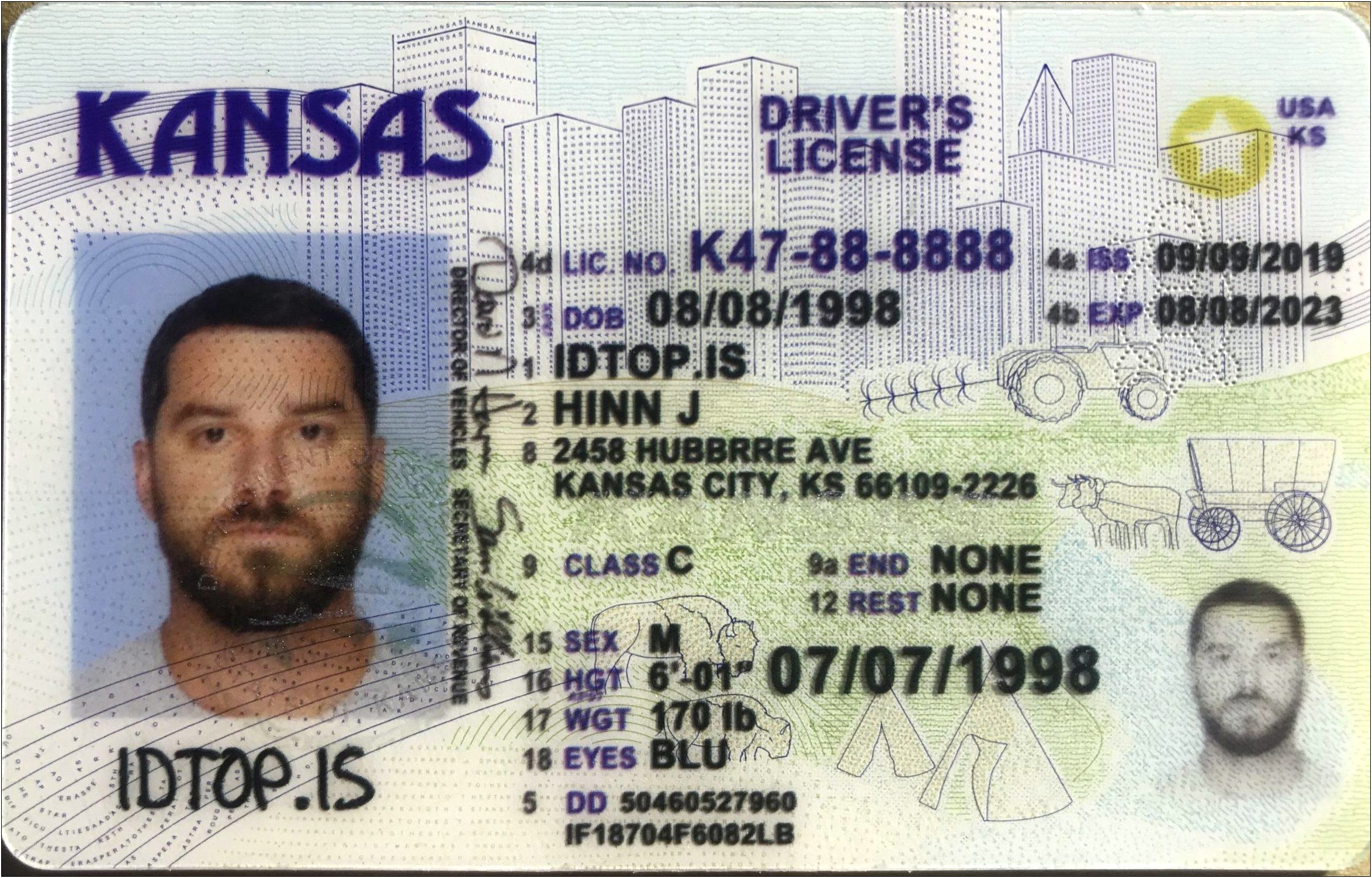 Free Images Of Fake Kansas Drivers License Templates