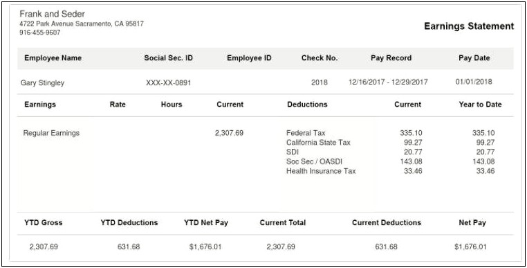 Free Independent Contractor Pay Stub Template Excel
