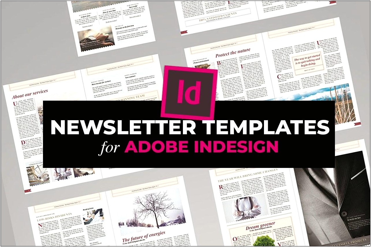 Free Indesign Newsletter Template Black And White