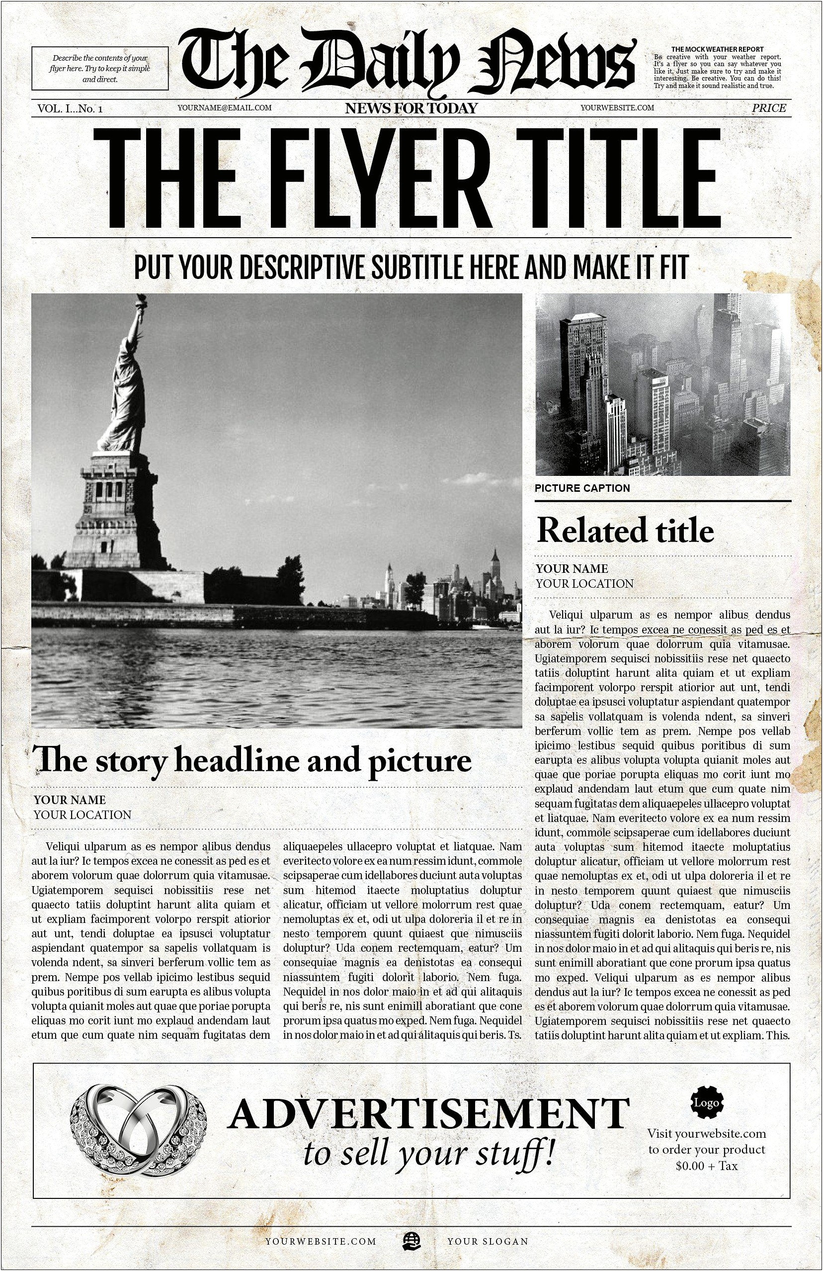 Free Indesign Newspaper Template 8.5 X 11