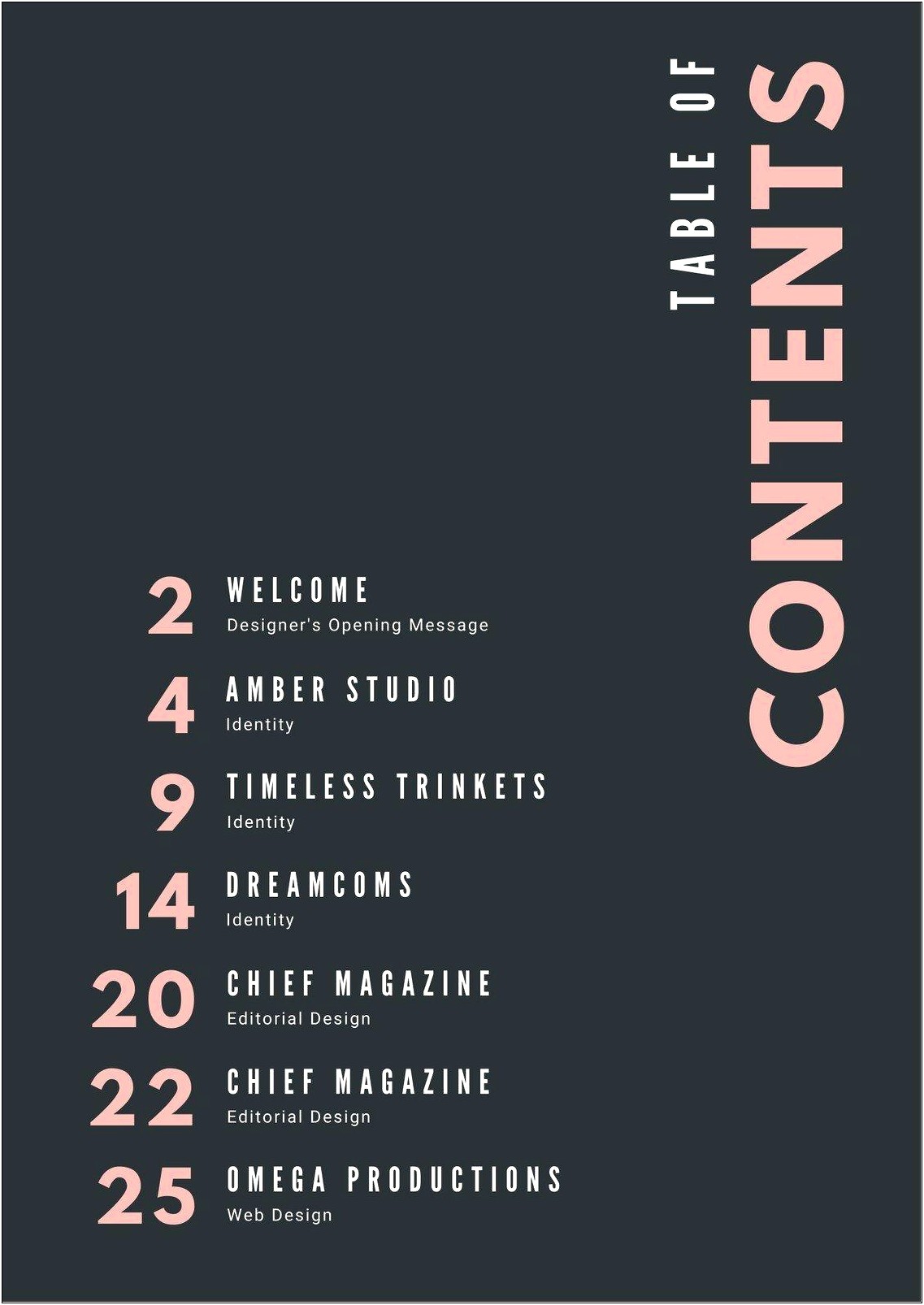 Free Indesign Table Of Contents Template