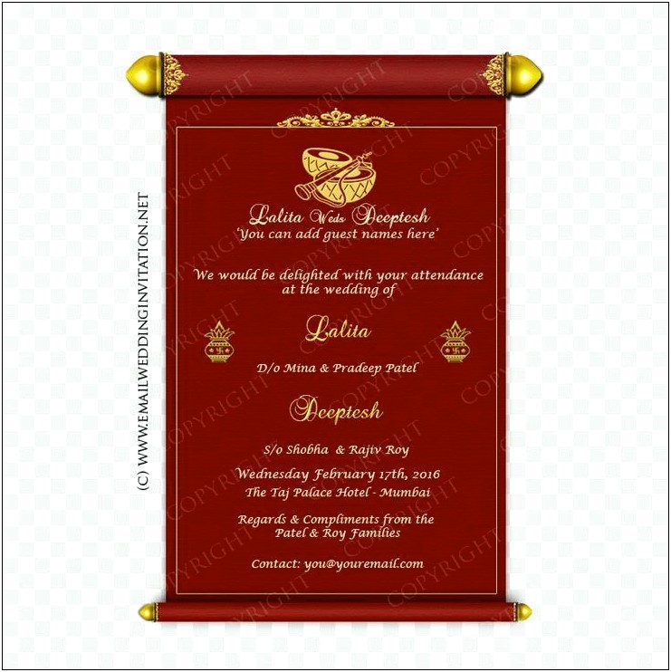 Free Indian Wedding Ecards Invitation Templates