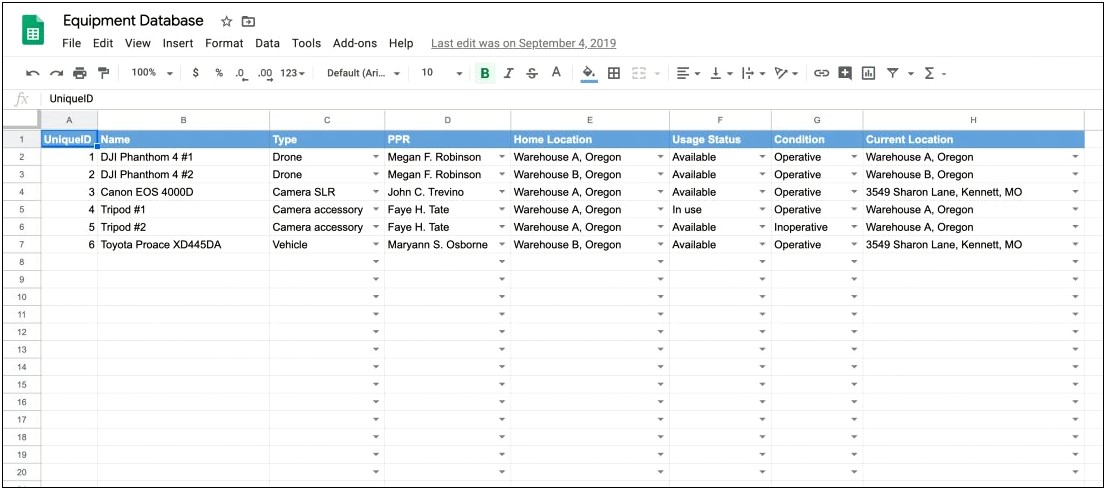 Free Inventory Spreadsheet Template Excel Product Tracking