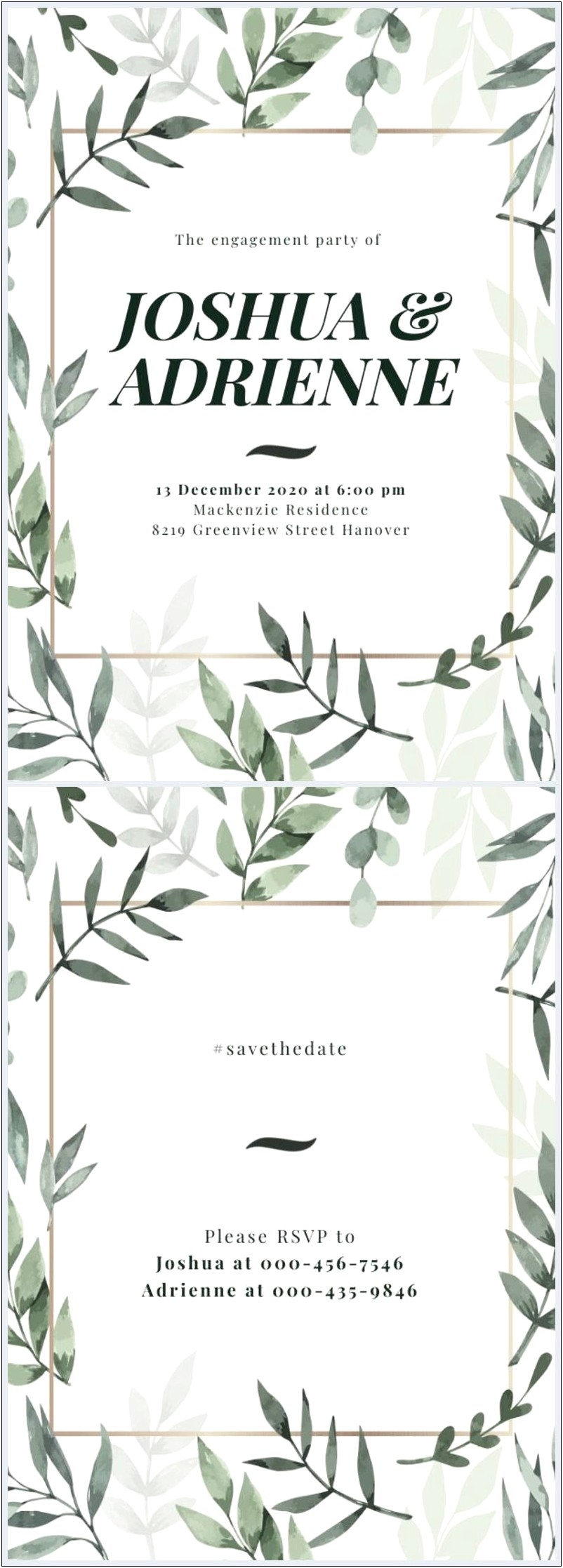 Free Invitation Card Templates For Engagement