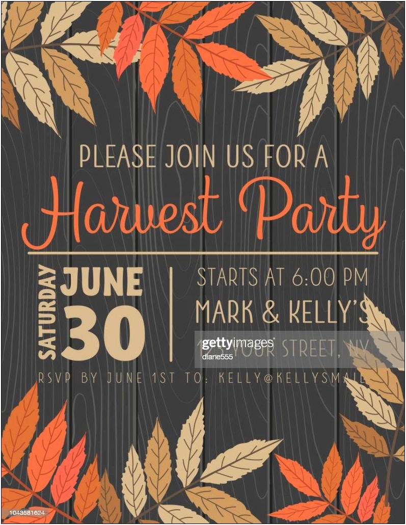 Free Invite For A Harvest Party Template