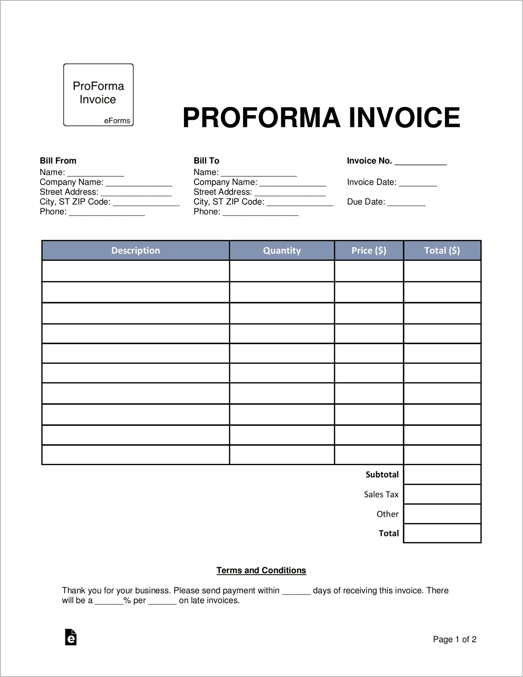 Free Invoice Template Doc Download Pdf