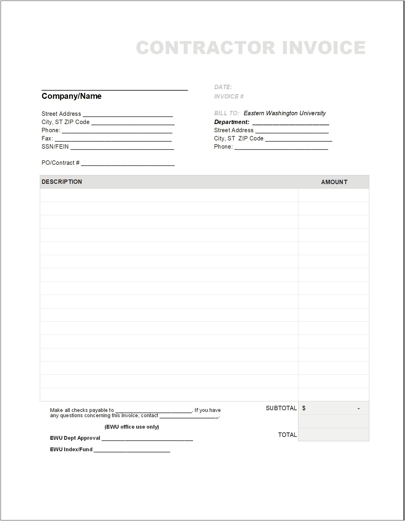 Free Invoice Template For A Loan Payment