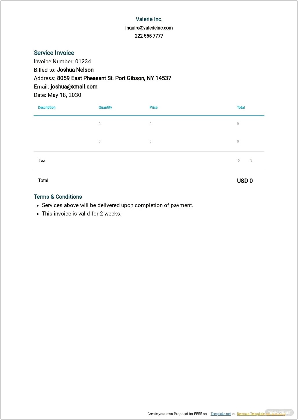 Free Invoice Template For Apple Pages