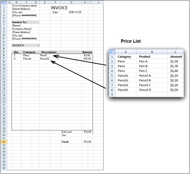 Free Invoice Template For Excel 2010