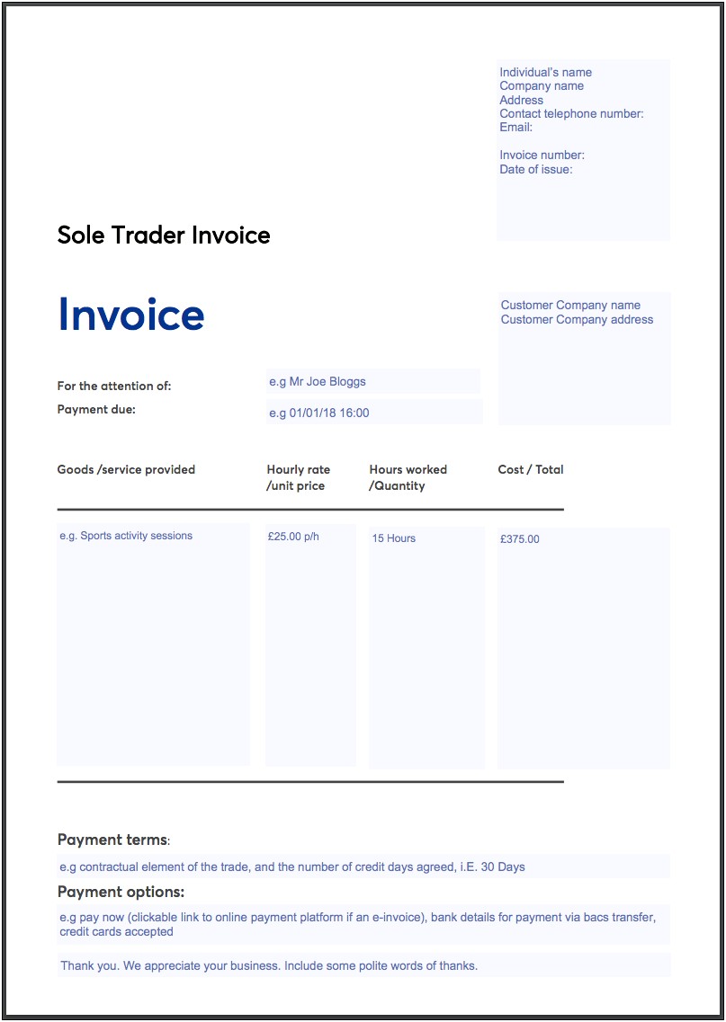 Free Invoice Template For Legal Services