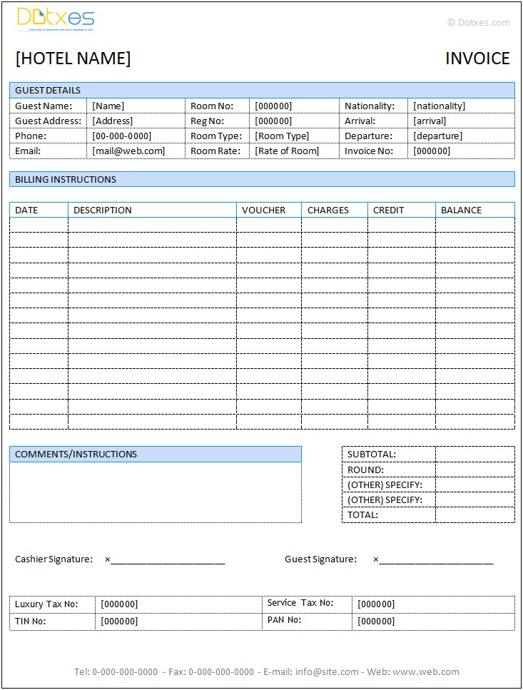 Free Invoice Template For Mac Excel