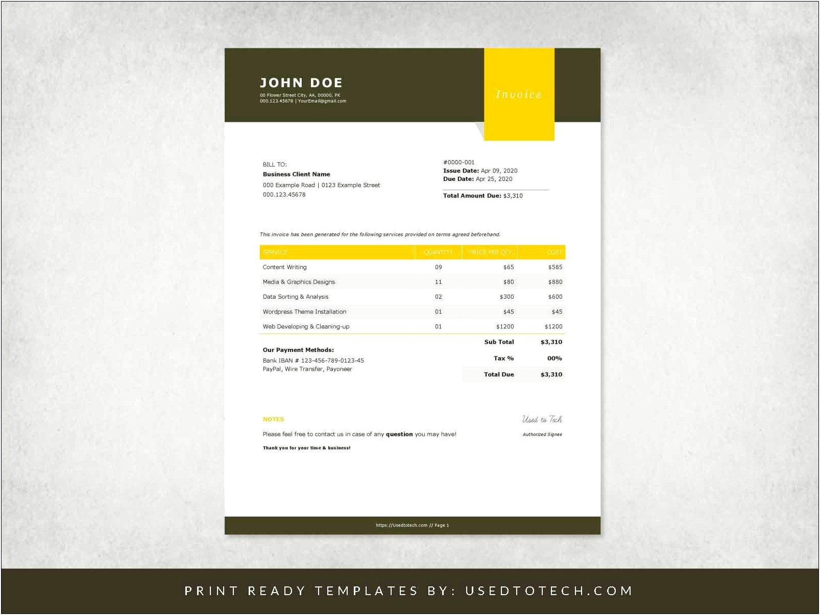Free Invoice Template From Microsoft Word