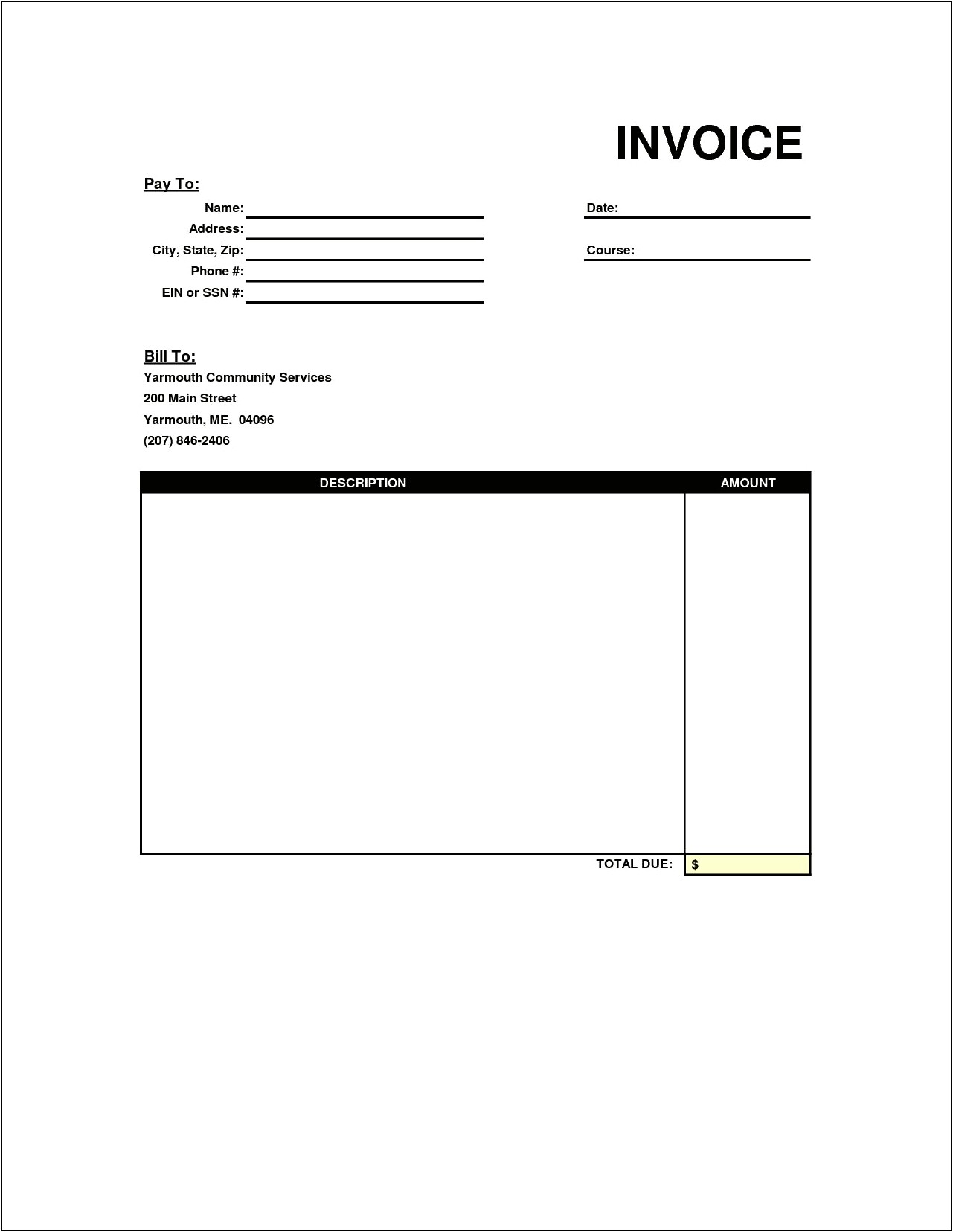 Free Invoice Template Microsoft Word 2003