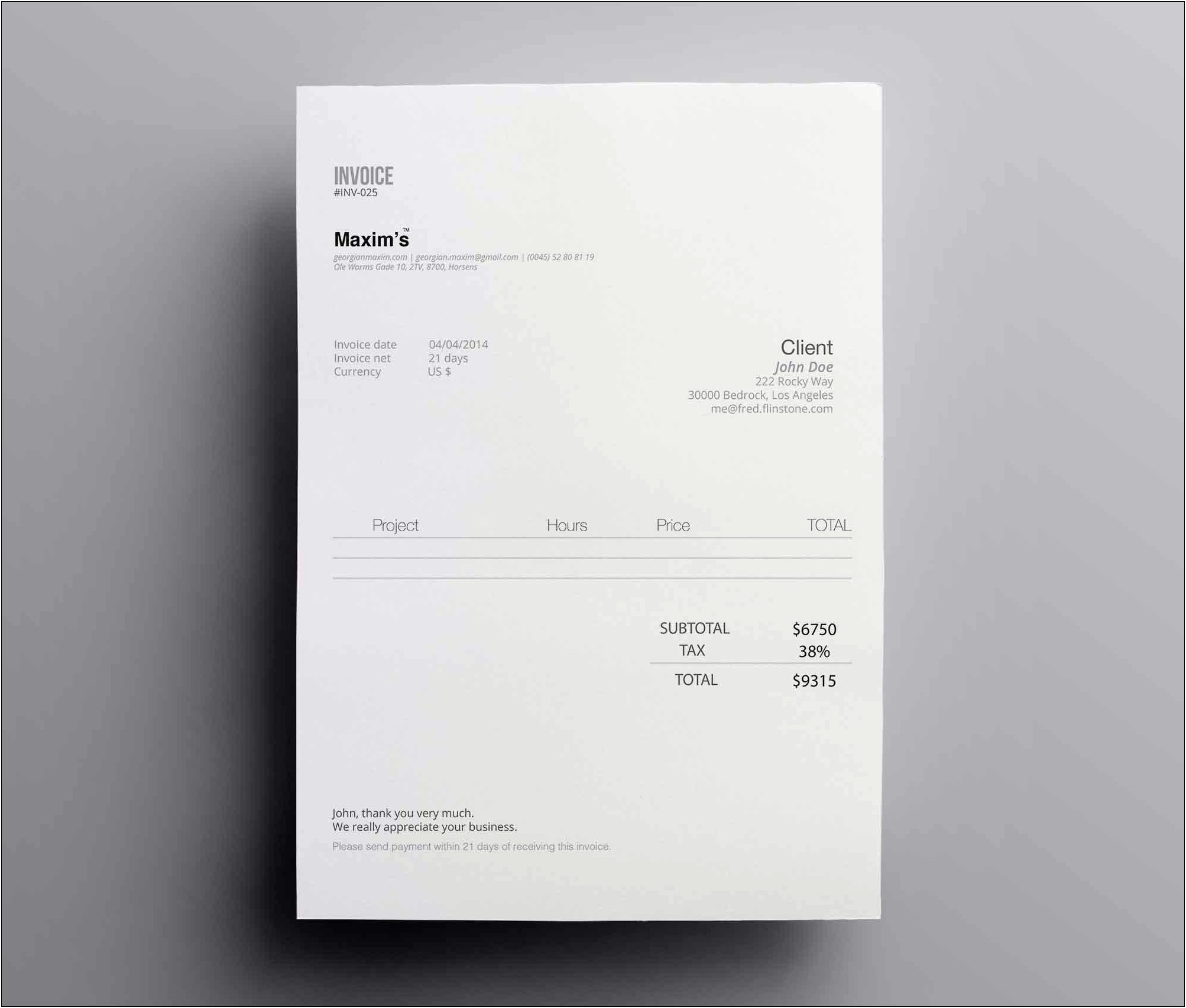 Free Invoice Templates To Fill In And Print