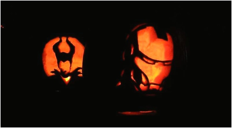 Free Iron Man Pumpkin Carving Template