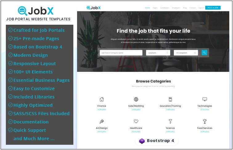Free Job Portal Web Design Templates