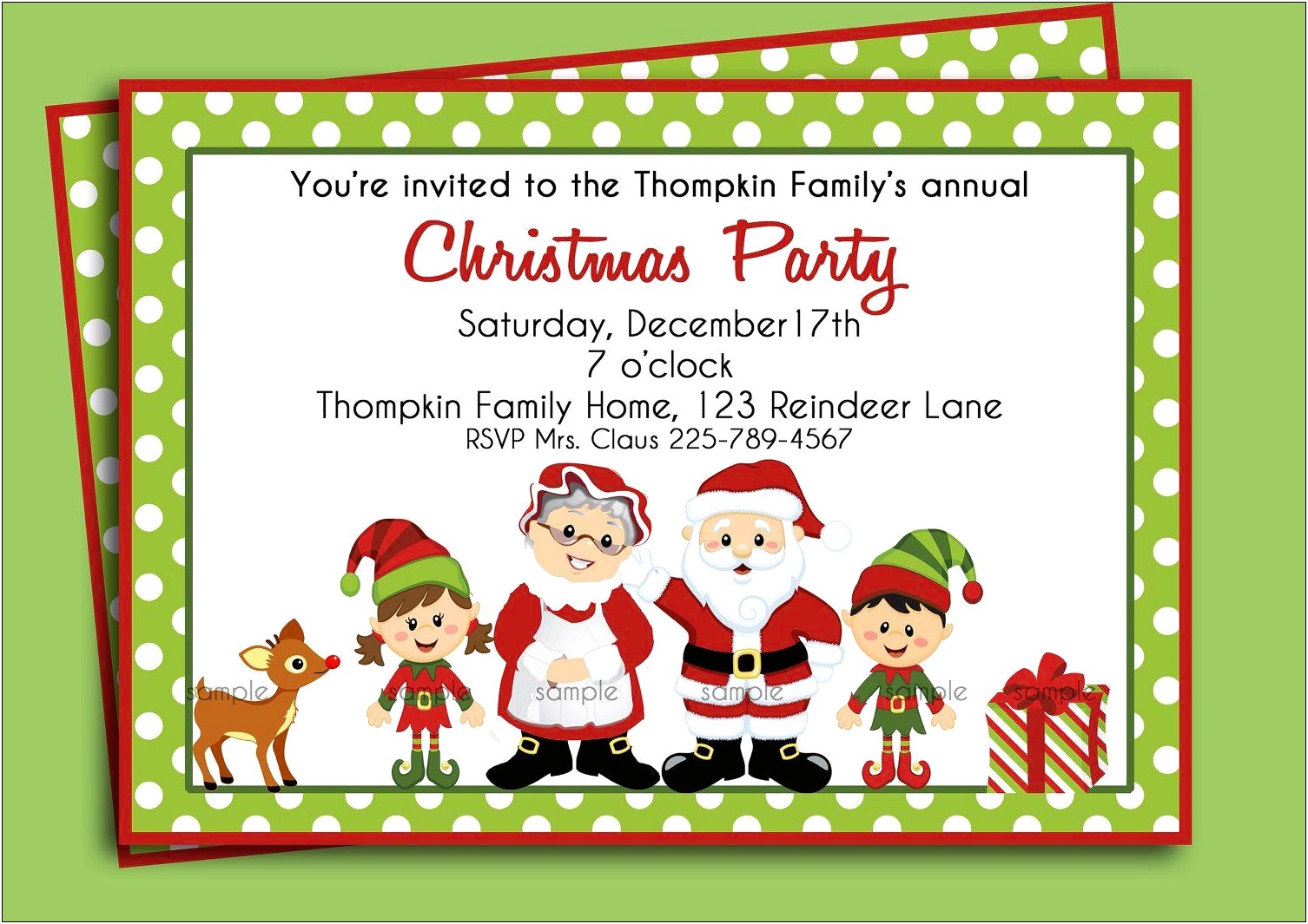 Free Kids Christmas Party Invitation Template