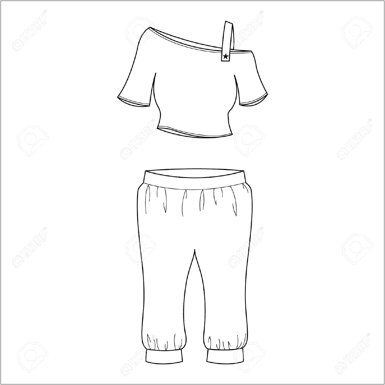 Free Kids Girl Clothes Template Outline