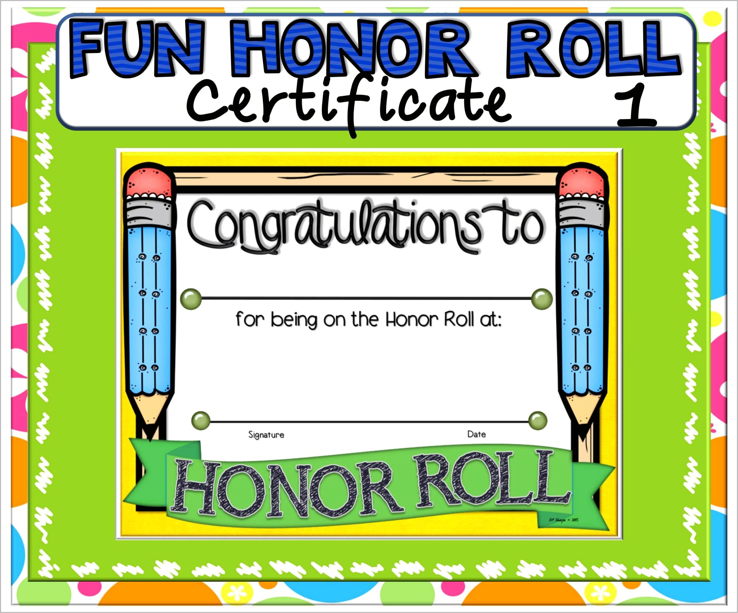 Free Kindergarten Honor Roll Certificate Template