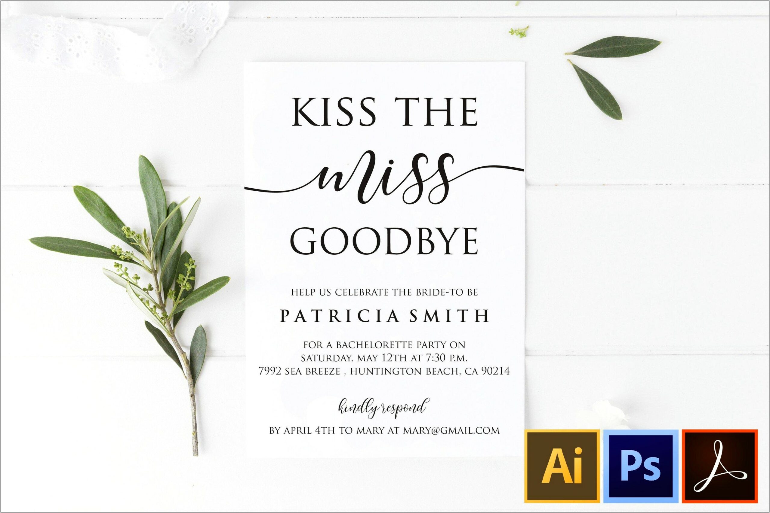 Free Kiss The Miss Goodbye Template