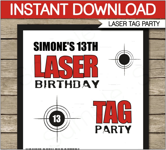 Free Laser Tag Birthday Invitation Templates