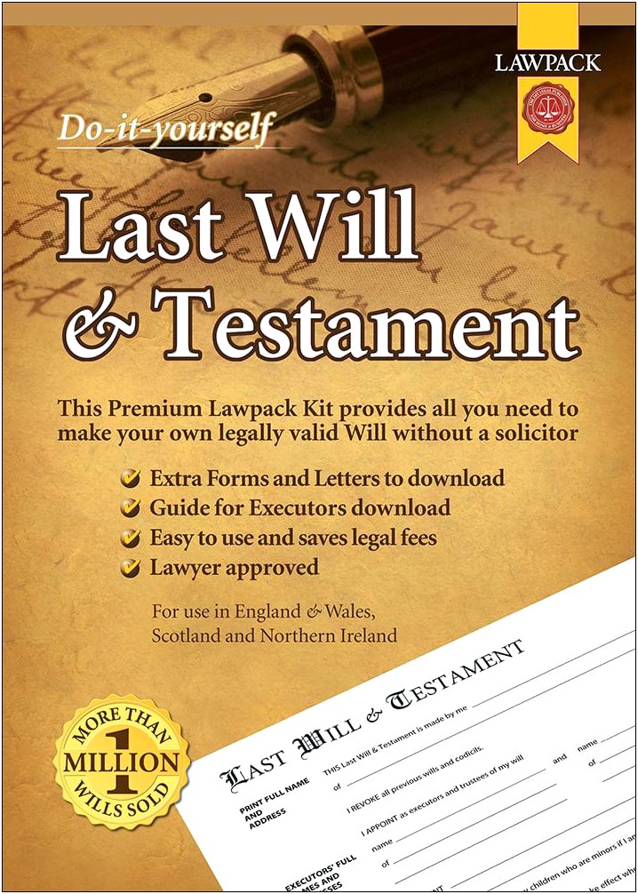 Free Last Will And Testament Templates Uk