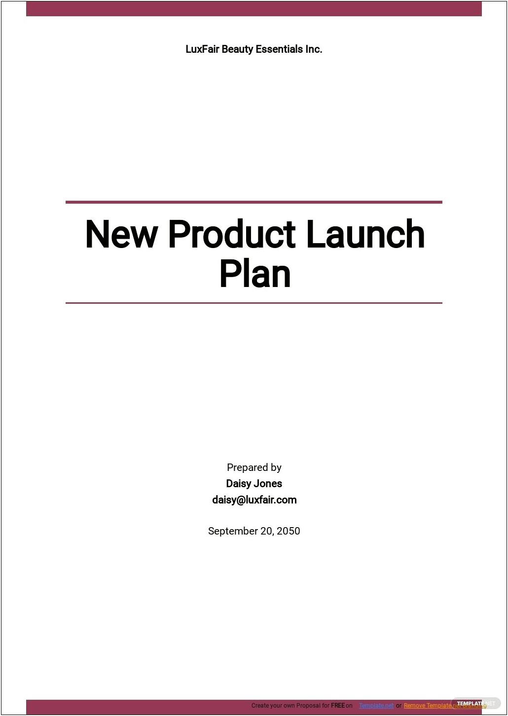 Free Launch Plan Template Google Doc