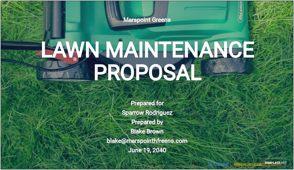 Free Lawn Care Commercial Proposal Template Easy