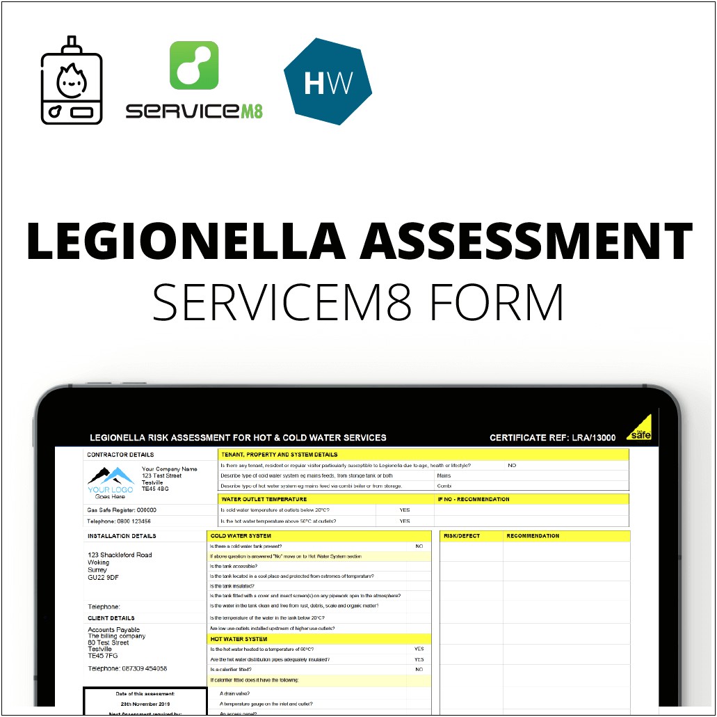 Free Legionnaires Risk Assessment Template For Landlords