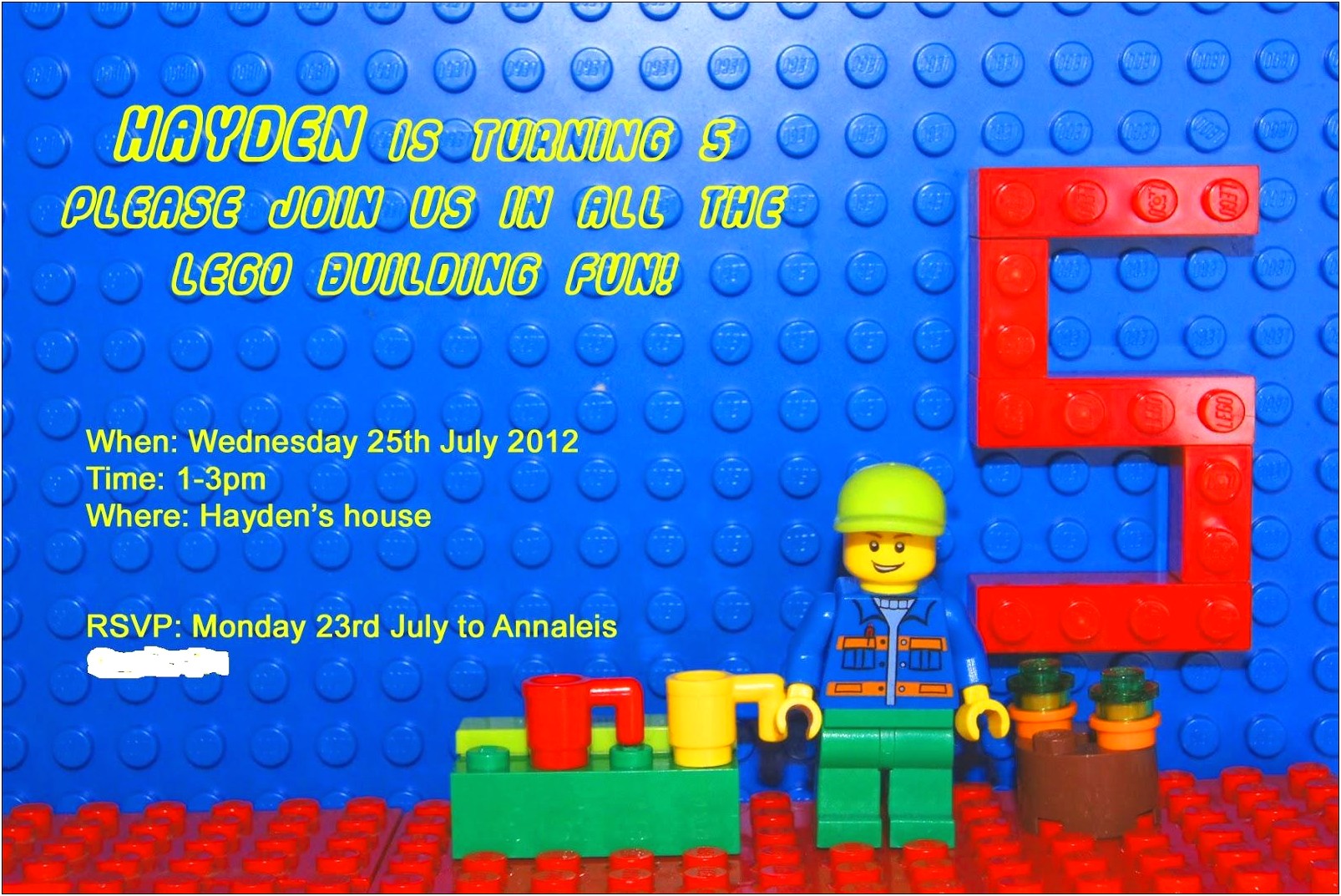 Free Lego Birthday Invitation Template Online