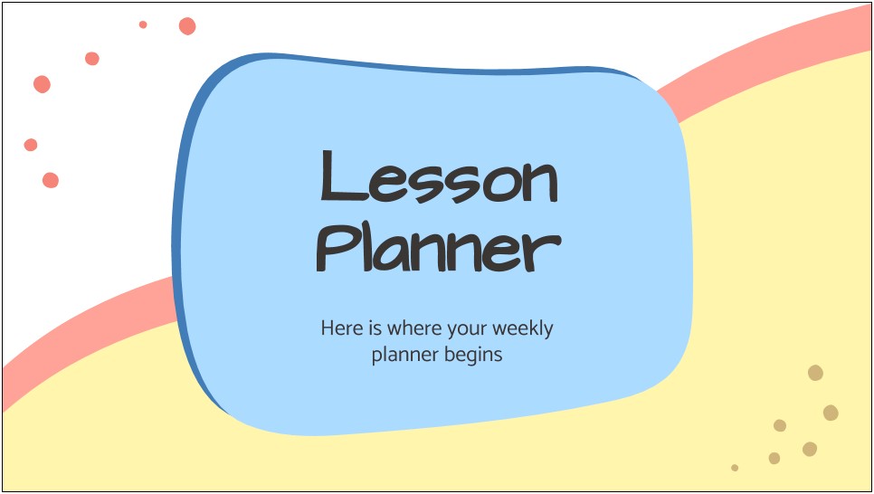 Free Lesson Plan Template And Storage Online