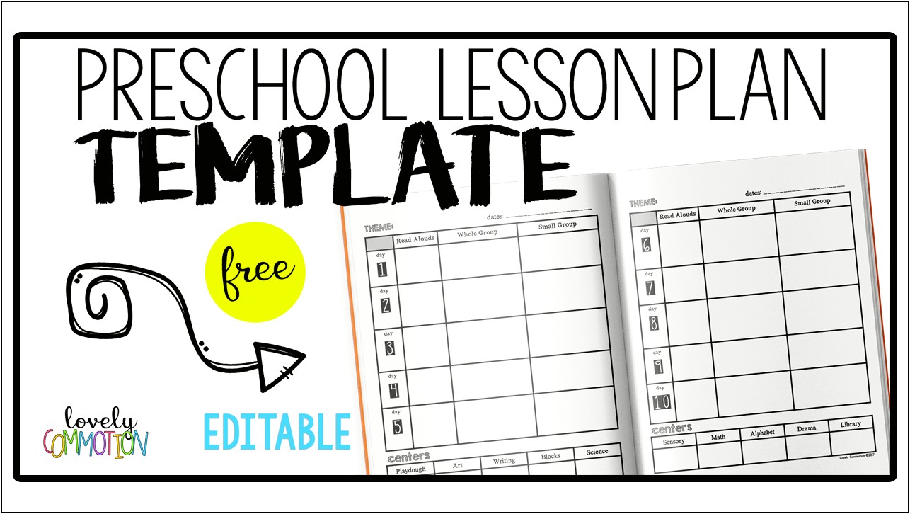 Free Lesson Plan Templates For Toddlers