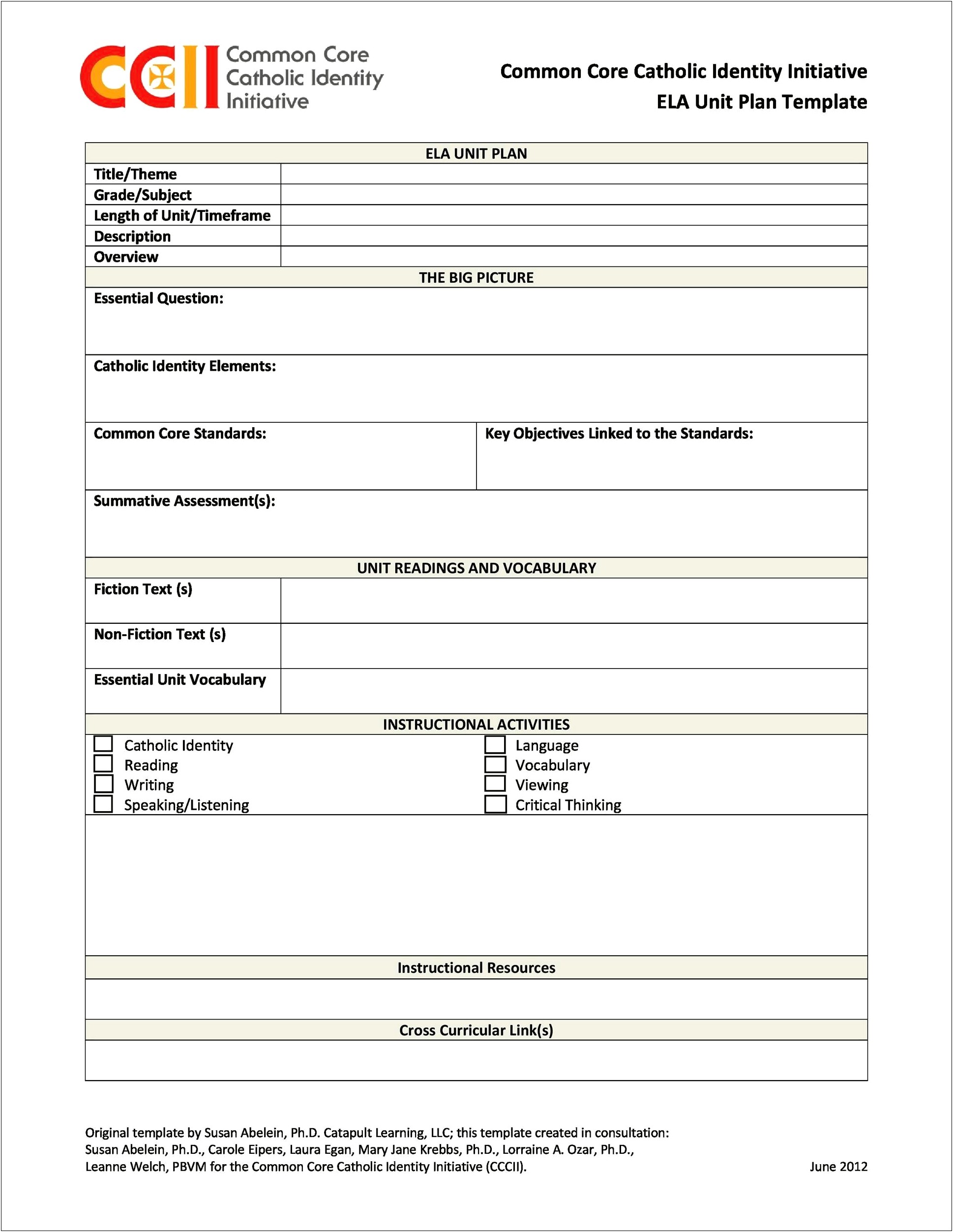 Free Lesson Plan Templates National Core Music Standards