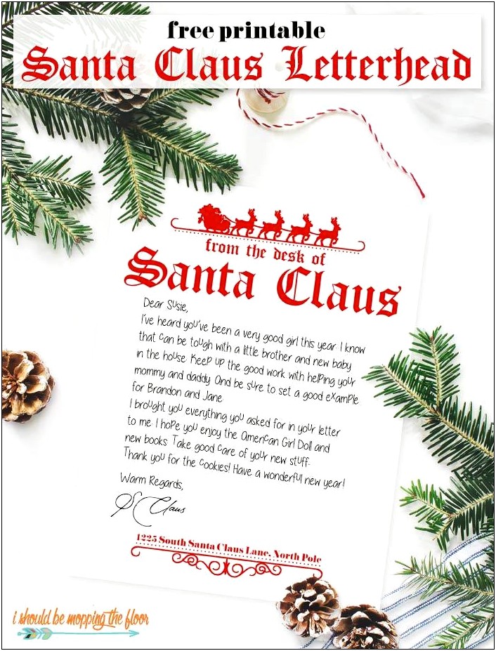 Free Letter From Father Christmas Template