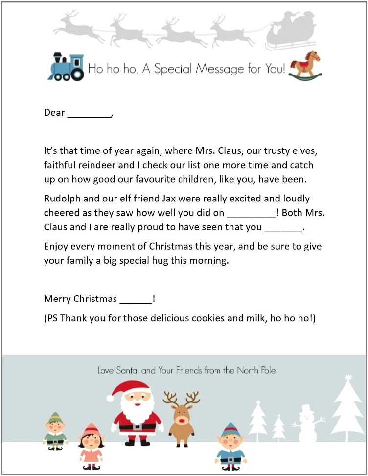 Free Letter From Santa Template Word Doc