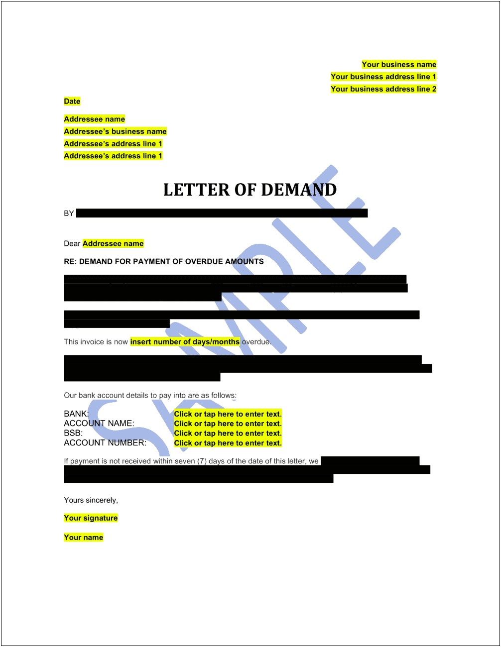 Free Letter Of Demand Victoria Template
