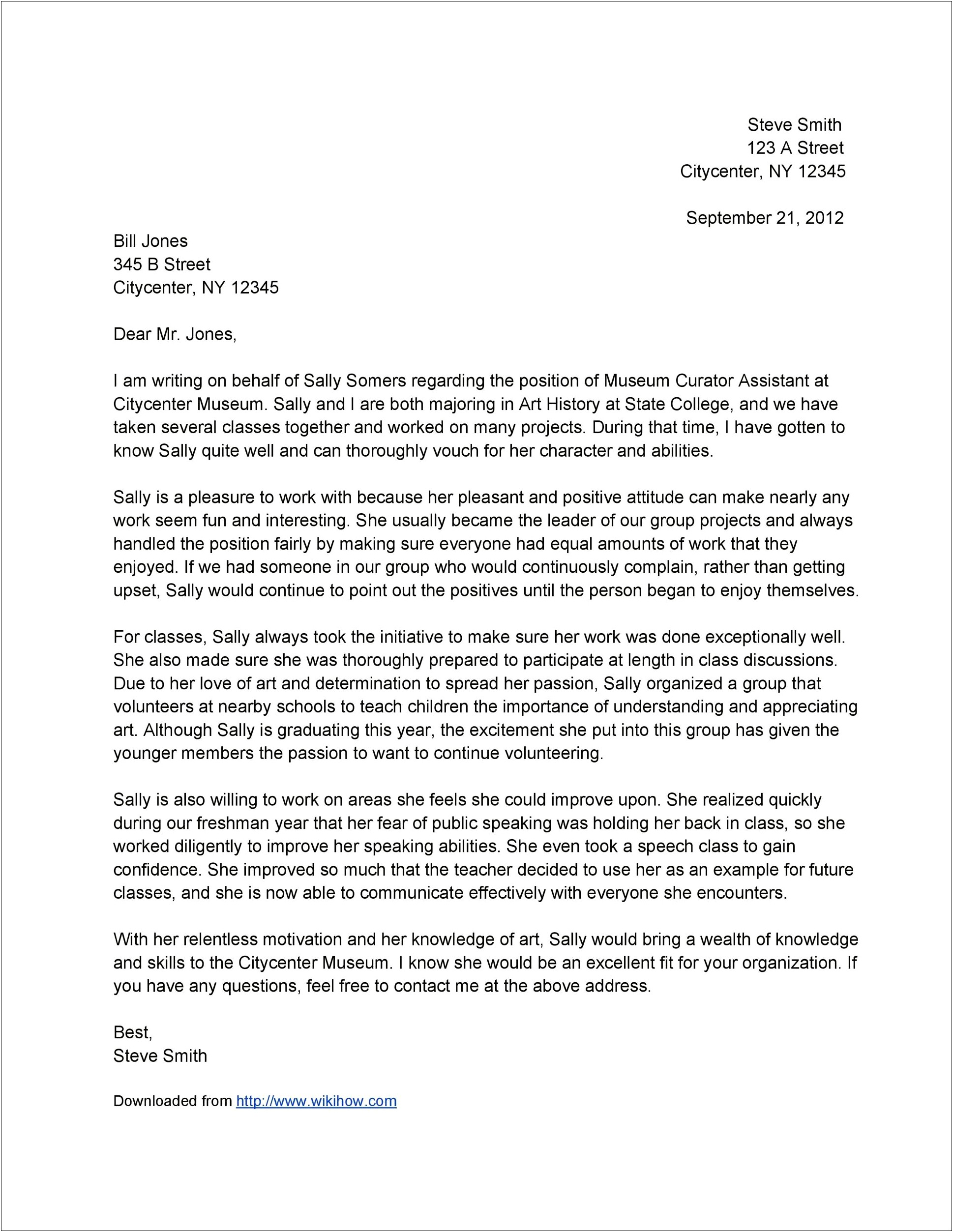 Free Letter Of Recommendation Template Word