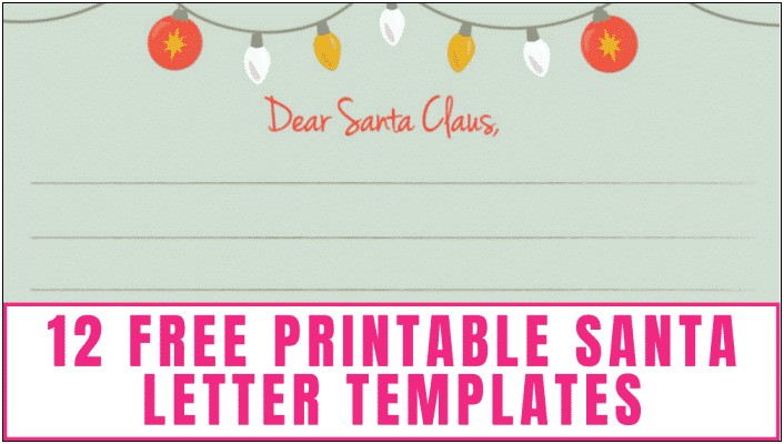 Free Letter Template From Santa Claus