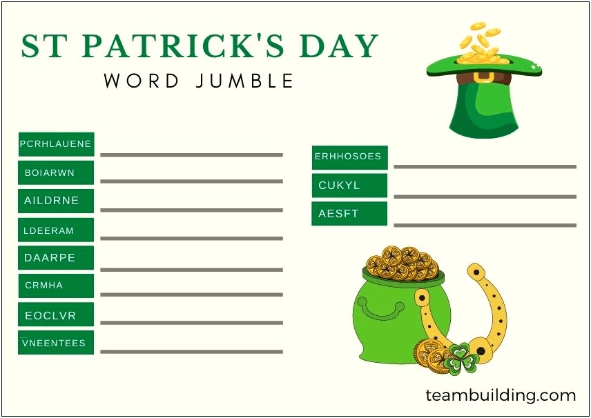 Free Letter Template St Patrick Day Theme