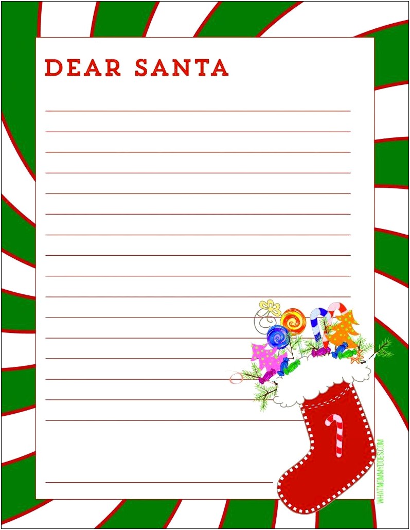 Free Letter To Santa Template Dear Santa