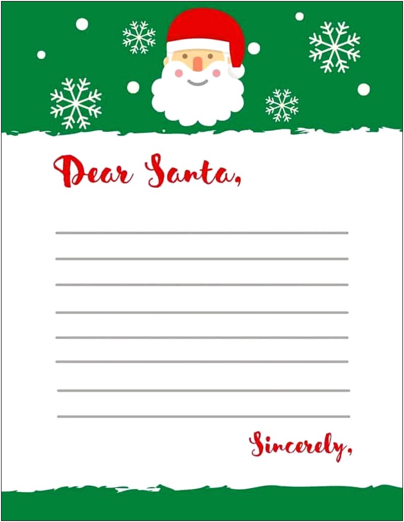 Free Letter To Santa Template Uk