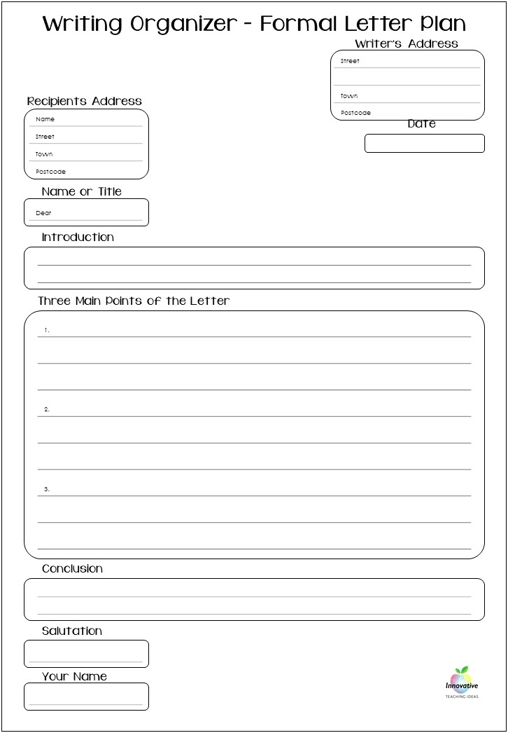 Free Letter Writing Template For Students