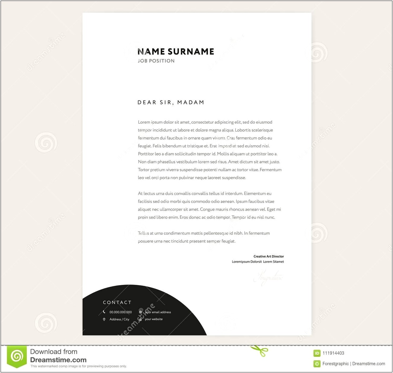 Free Letterhead Template Black And White