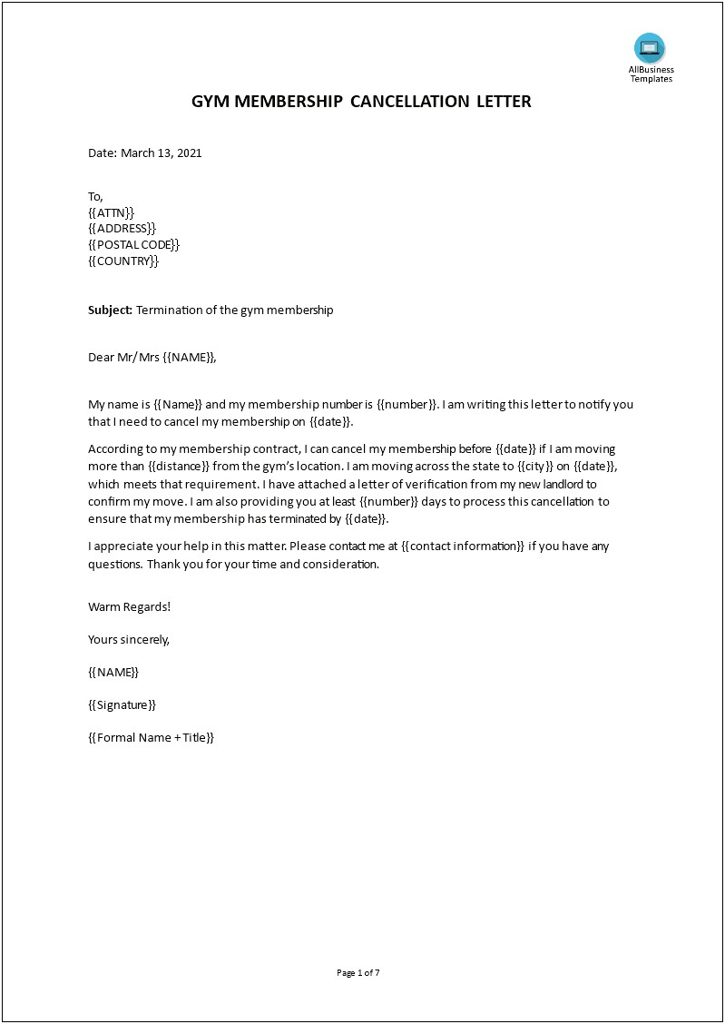 Free Life Insurance Cancellation Notification Letter Template