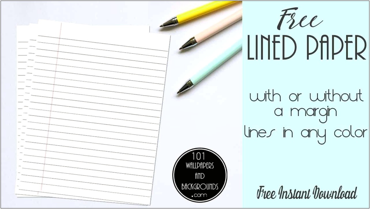 Free Lined Paper Template With Initials