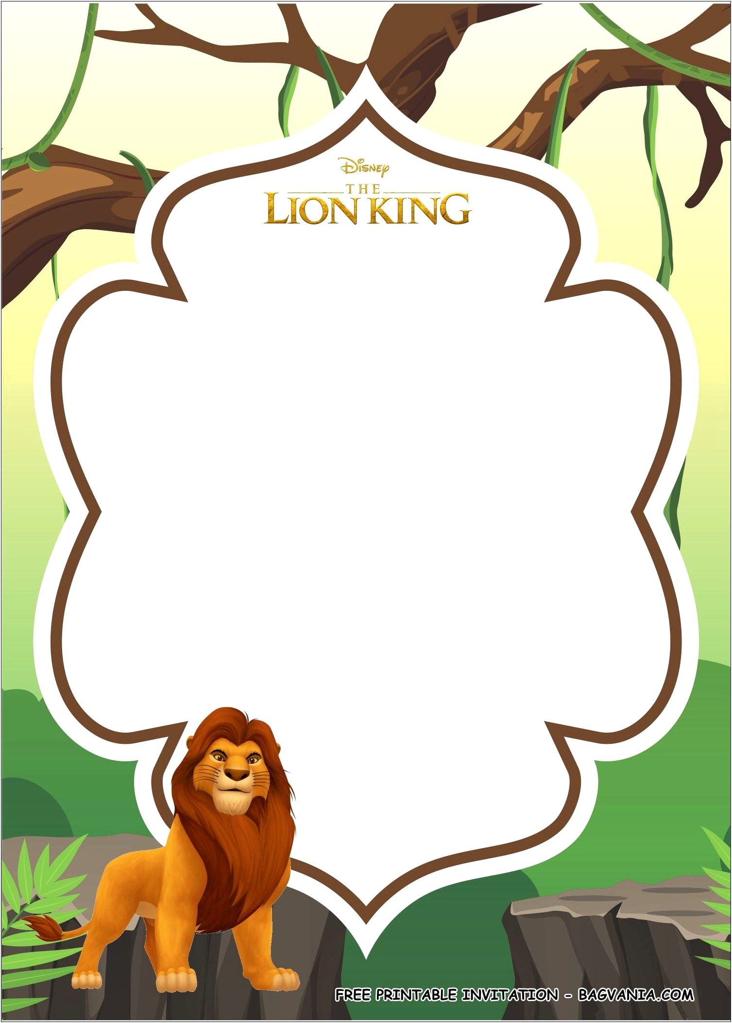 Free Lion King Baby Shower Templates