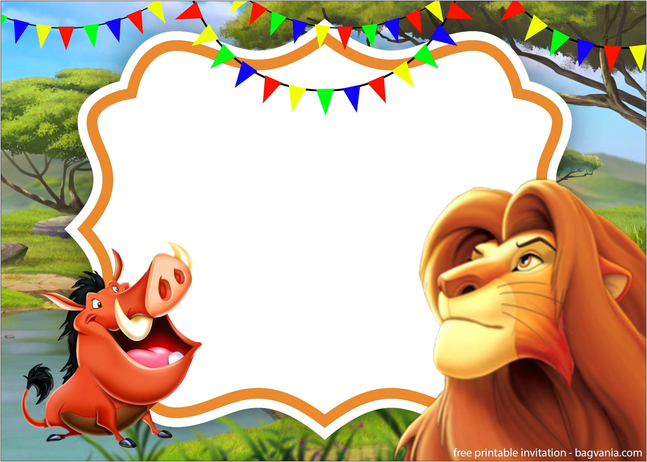 Free Lion King Birthday Invitation Template